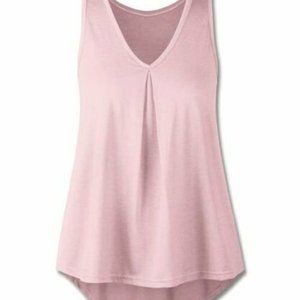 UDEAR Women's Pink Knitted V-Neck High Low Hem Casual Tank Top Size 2XL